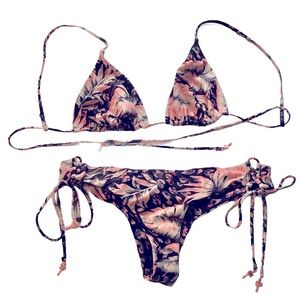 Reversible Tropical Bathing suit bikini Sz L